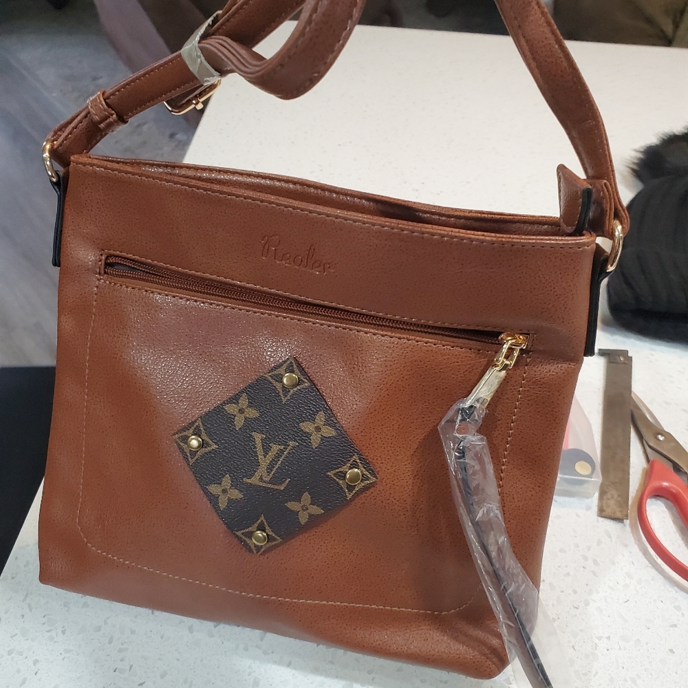 Upcycled Louis Vuitton cross over purse